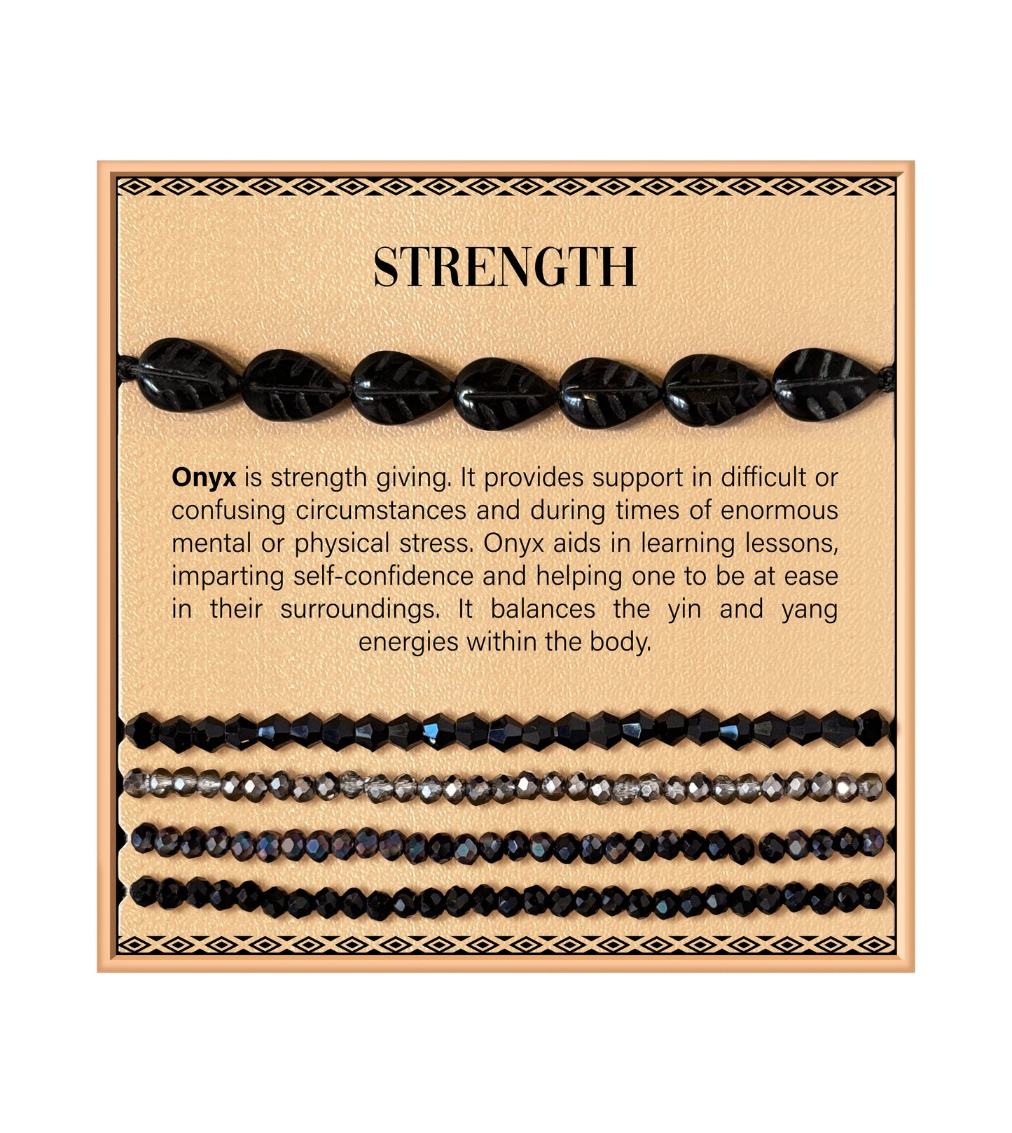 Leaf Stone Bracelet - Onyx