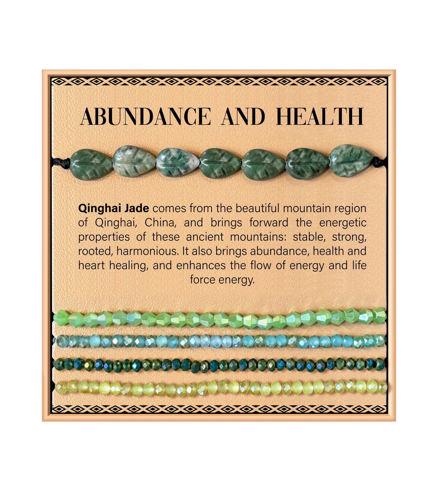 Leaf Stone Bracelet - Qinghai Jade