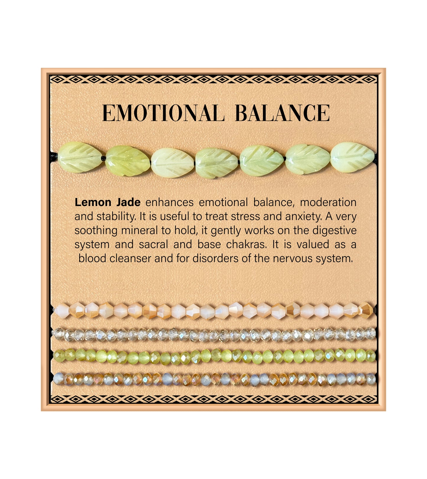 Leaf Stone Bracelet - Lemon Jade