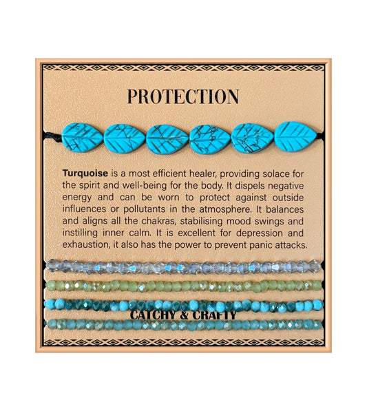 Bracelet Feuille Pierre - Turquoise