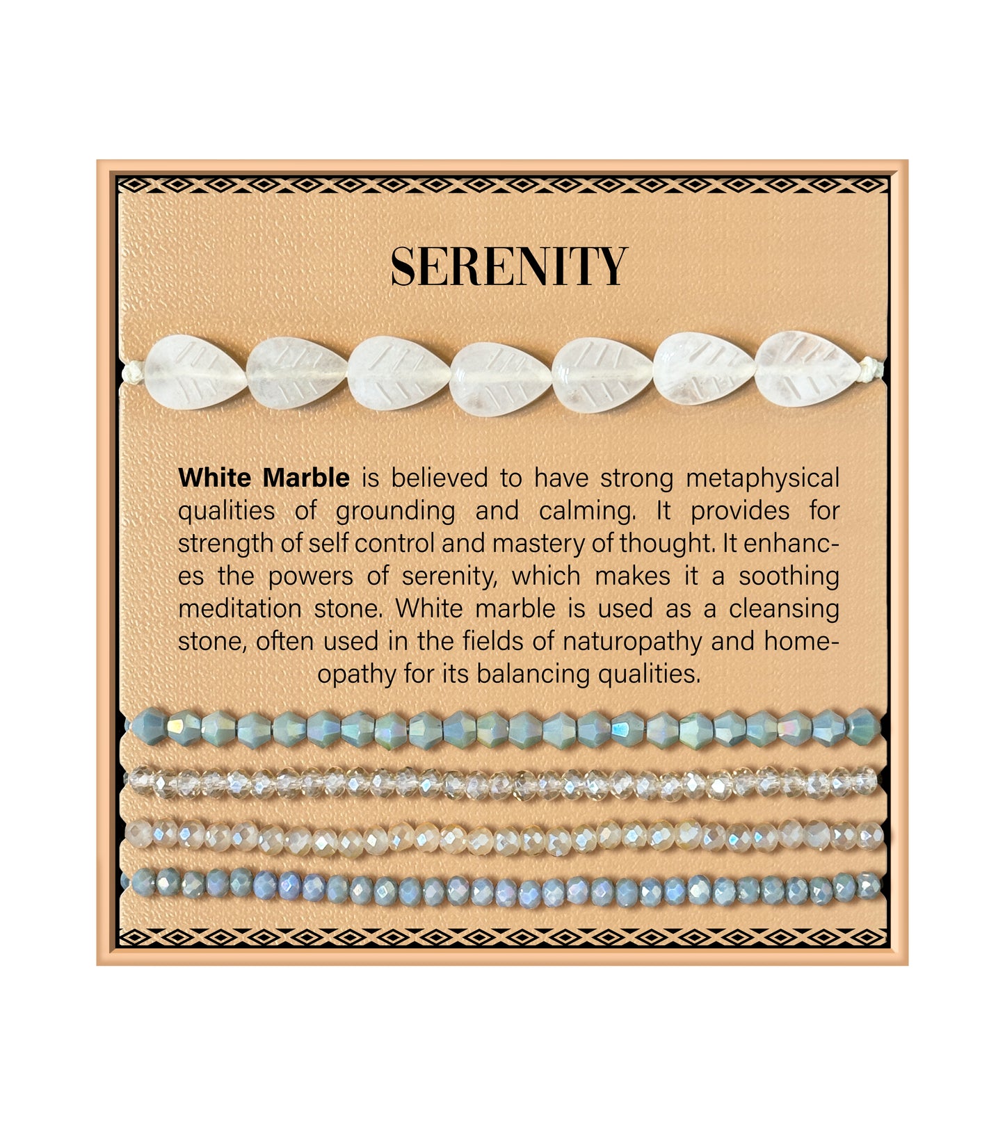 Leaf Stone Bracelet - White Marble