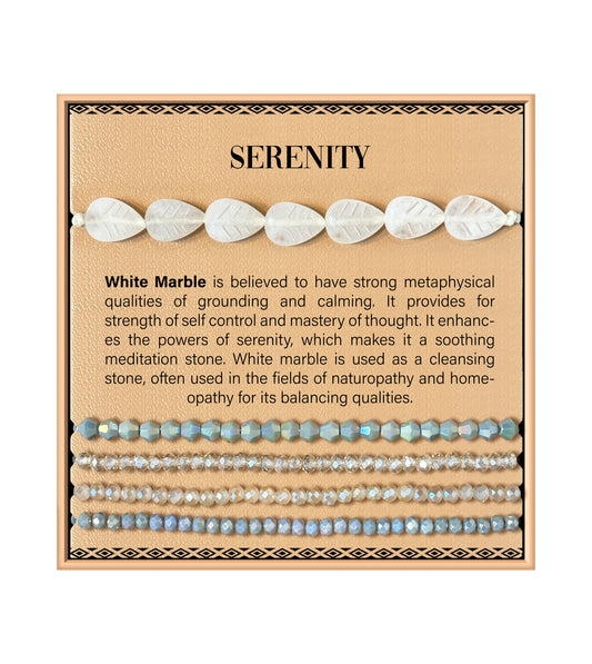 Bracelet Feuille de Pierre - Marbre Blanc