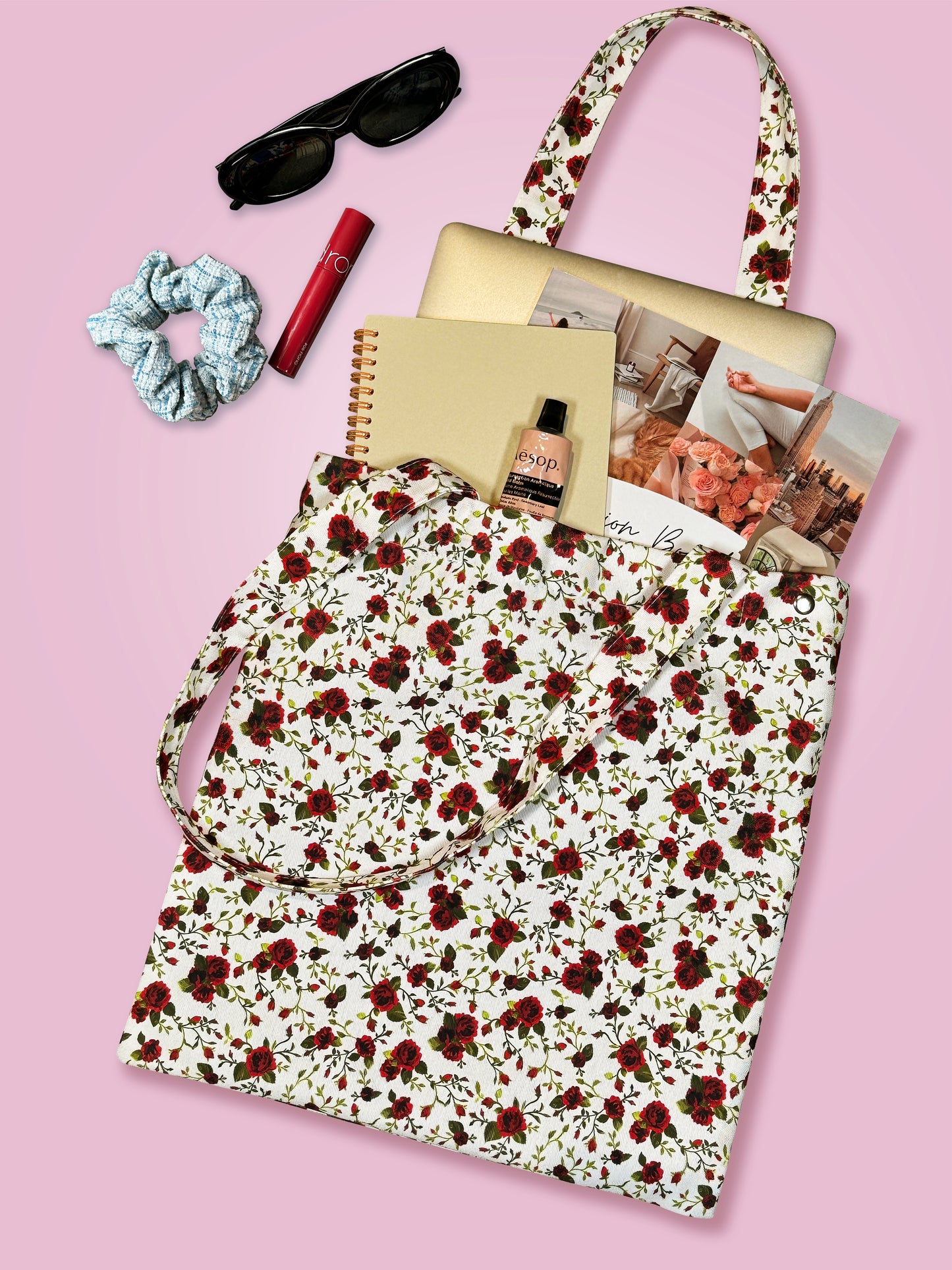 Boho Tote Bag - Rose Bloom