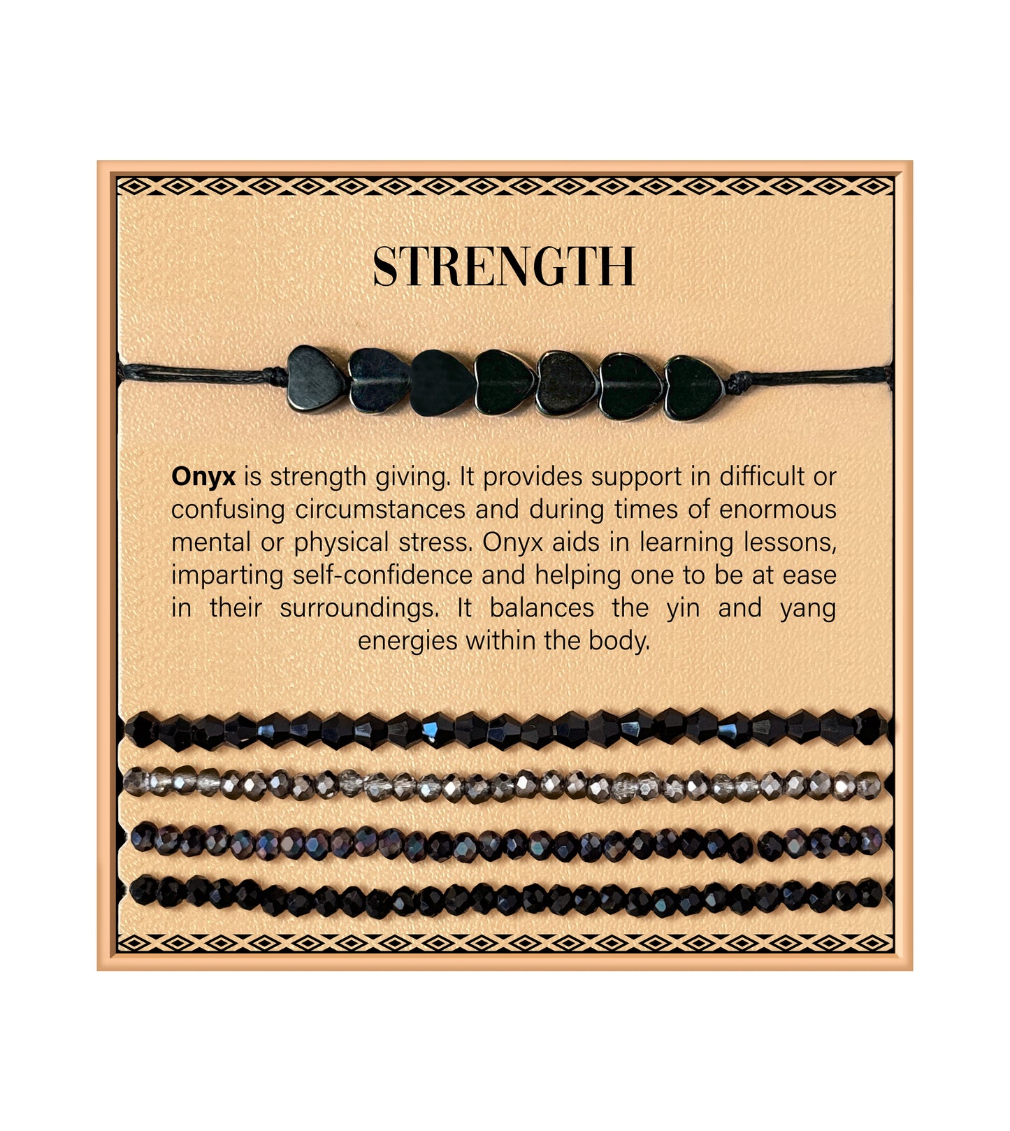 Heart Stone Bracelet - Onyx