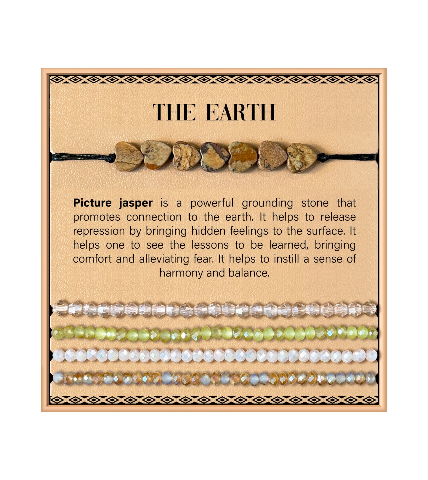 Heart Stone Bracelet - Picture Jasper