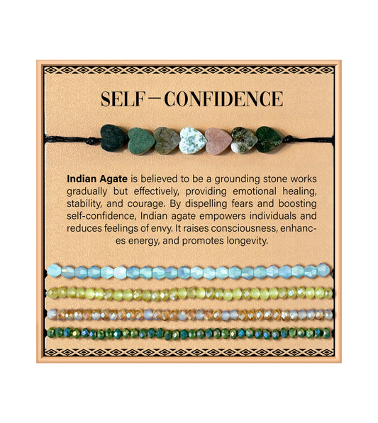 Bracelet en pierre de cœur - Agate indienne