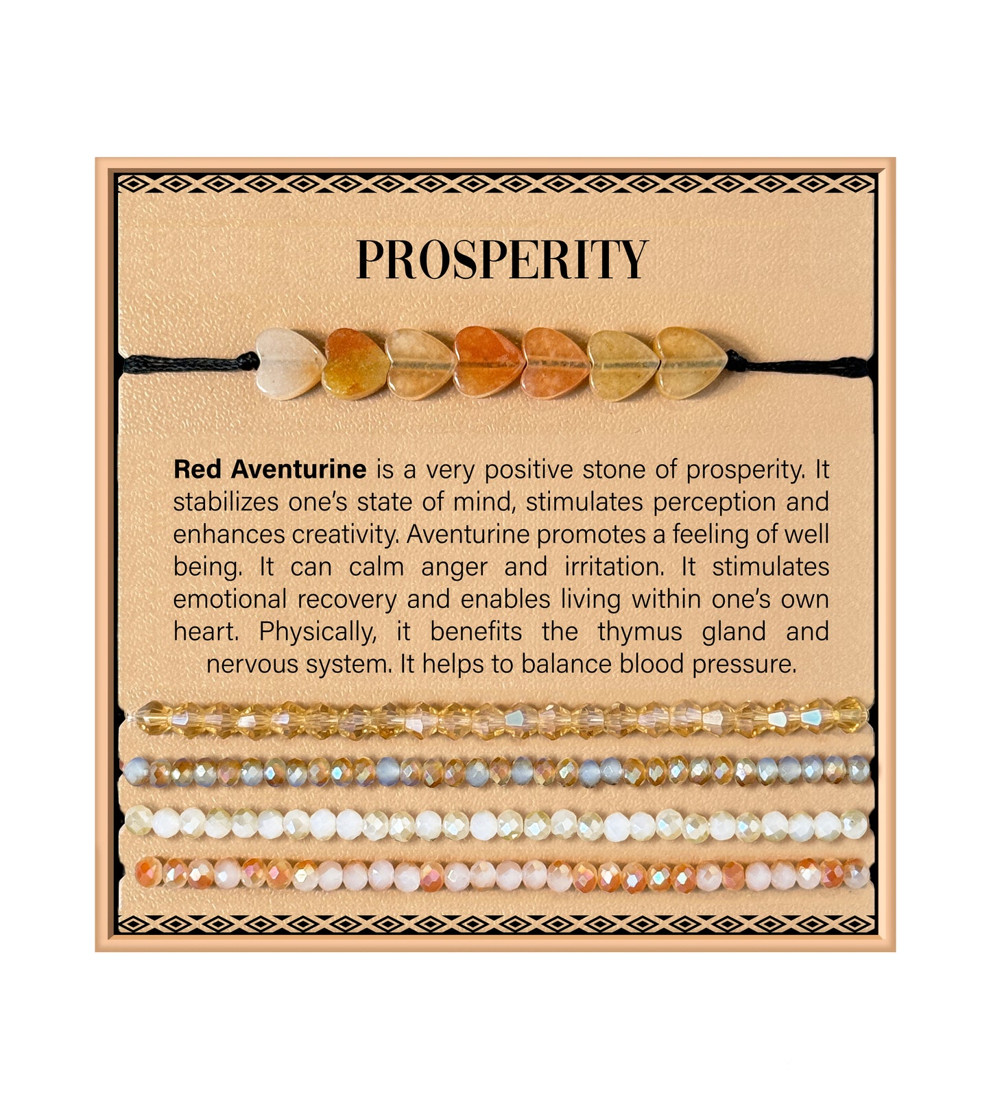 Heart Stone Bracelet - Red Aventurine