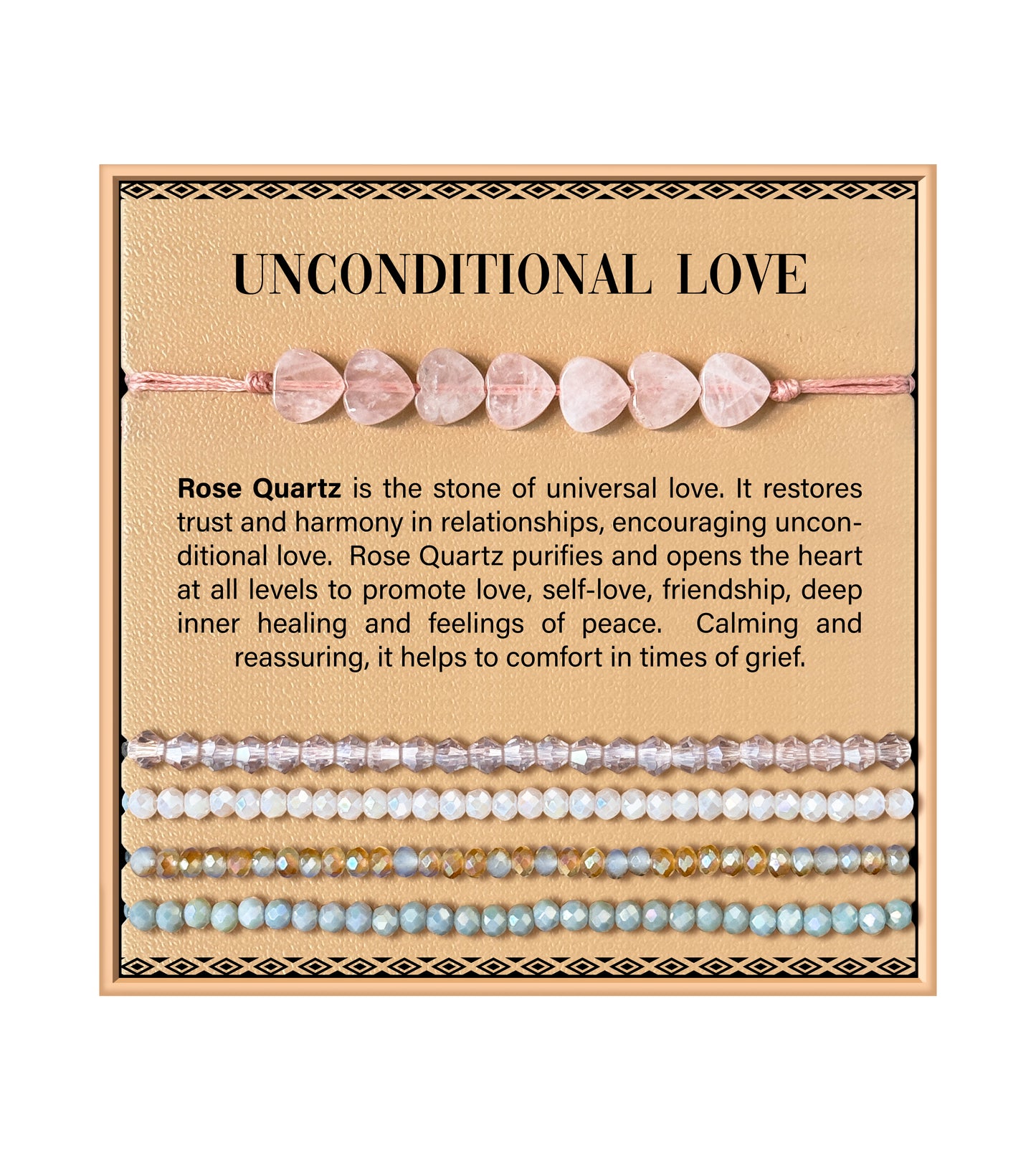 Heart Stone Bracelet - Rose Quartz