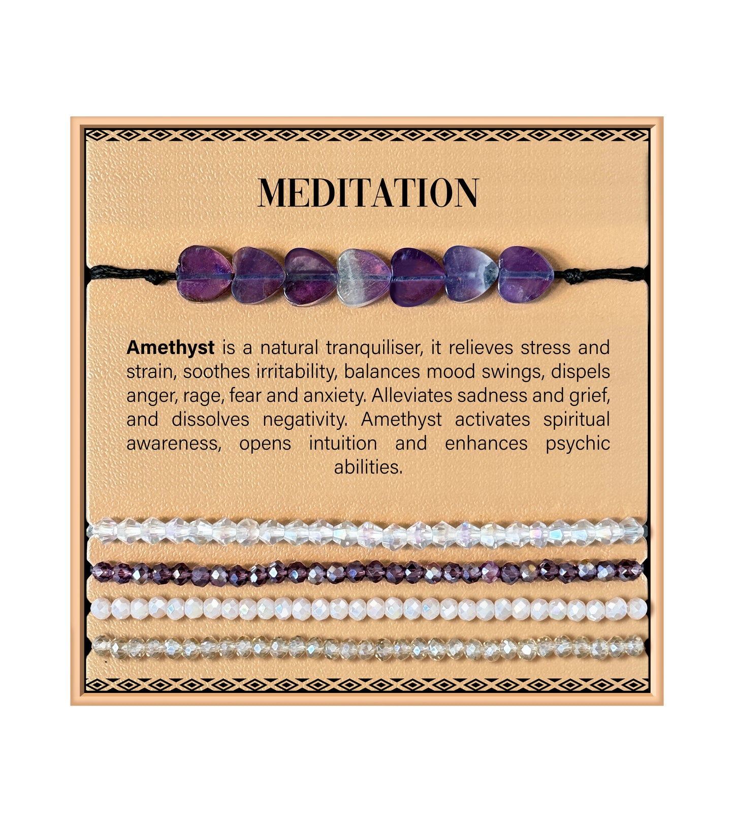 Heart Stone Bracelet - Amethyst