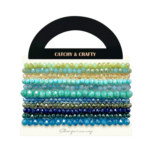 Bracelet en cristal - Bleu émeraude