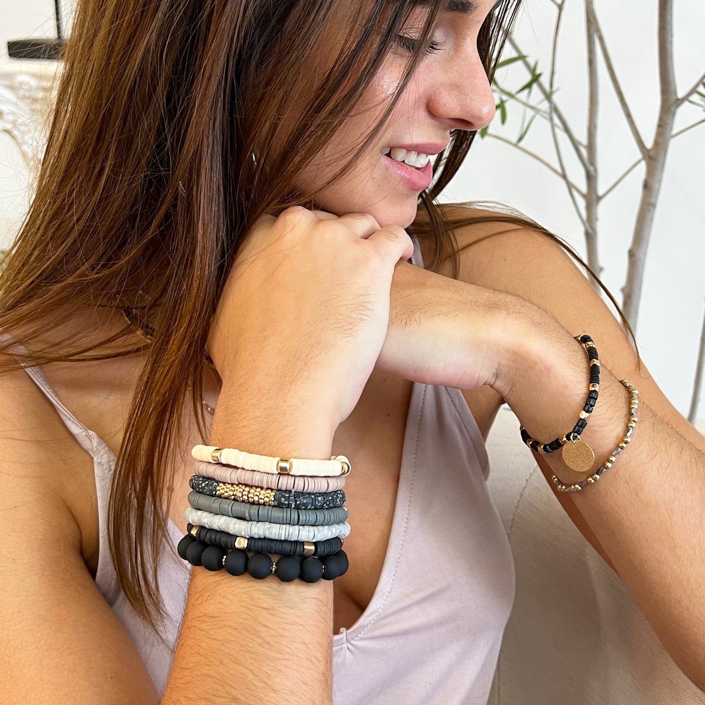 Heishi Bracelet - Black Multi 01