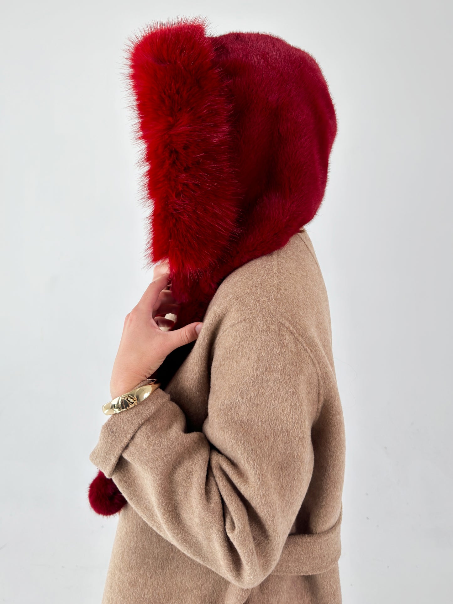 Bonnet d'hiver en fausse fourrure - Rouge Père Noël