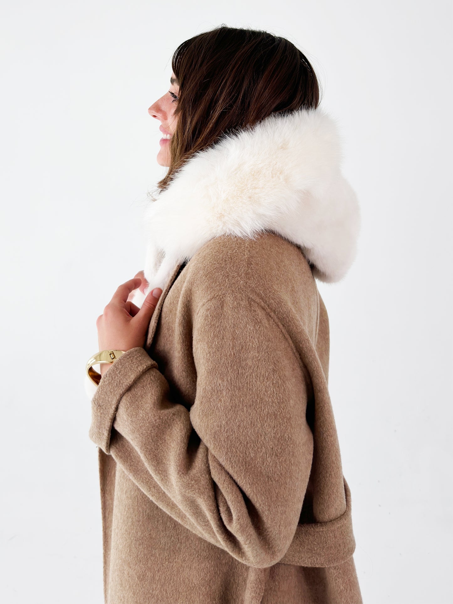 Faux Fur Winter Hat - Ivory White