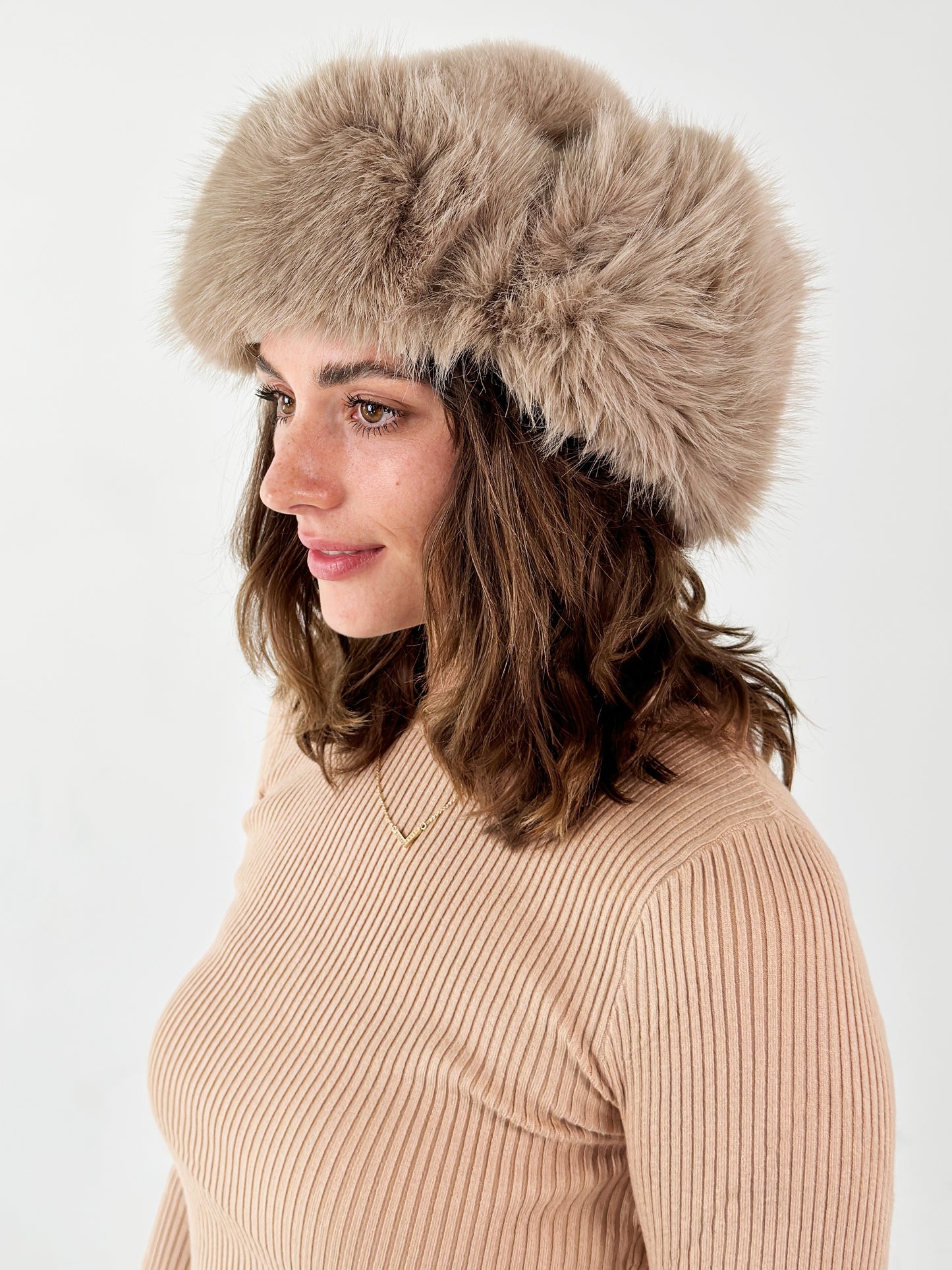 Faux Fur Trapper Hat - Teddy Bear Brown