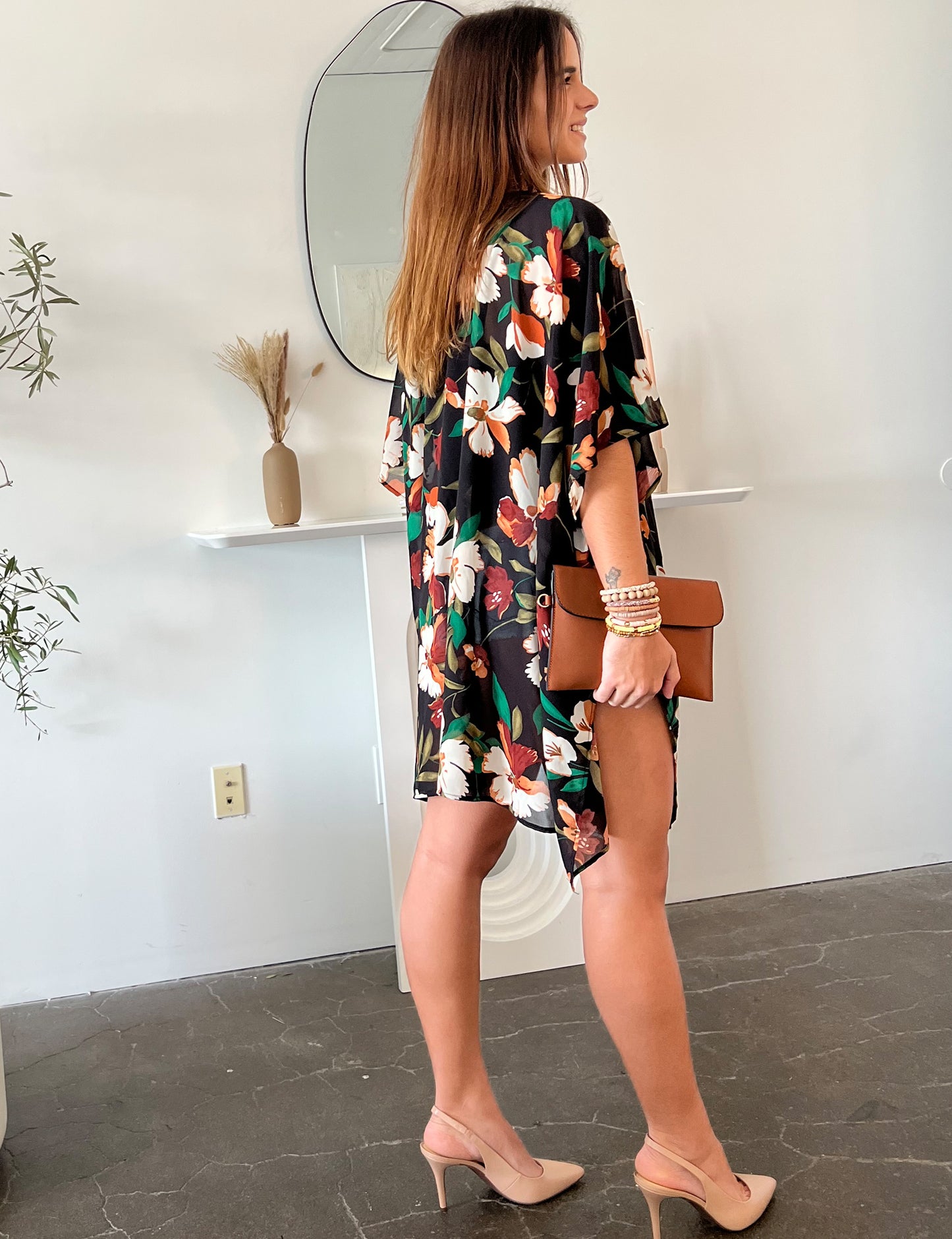 Floral Kimono - Black