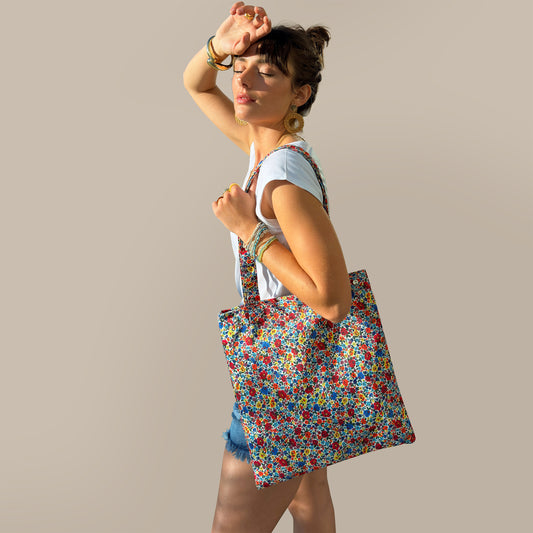 Sac fourre-tout bohème - Fleurs