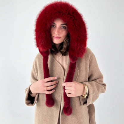 Bonnet d'hiver en fausse fourrure - Rouge Père Noël