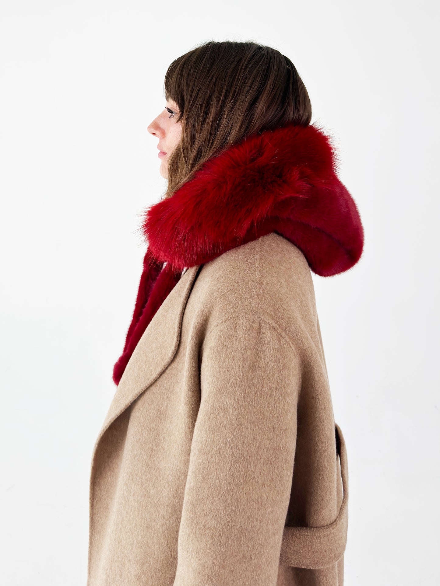 Bonnet d'hiver en fausse fourrure - Rouge Père Noël