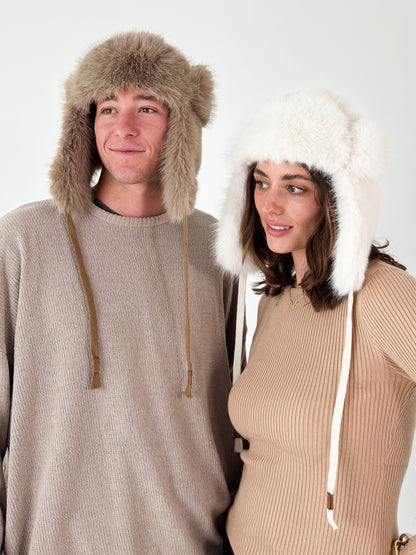 Faux Fur Trapper Hat - Teddy Bear Brown