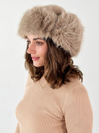 Faux Fur Trapper Hat - Teddy Bear Brown
